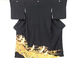 リサイクル　金彩群鶴に枝梅笹模様刺繍留袖(比翼付き)